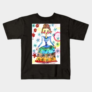 woman with cow ears Kids T-Shirt